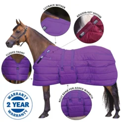 Adjusta-Fit Dura-Nylon Cutback Original Bellyband Horse Stable Blanket - Heavyweight