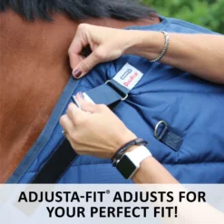 Adjusta-Fit Dura-Nylon Cutback Westcoast Leg Strap Horse Stable Blanket - Medium Weight -Schneiders Shop 10485 feature c overlay