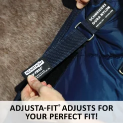 Adjusta-Fit Dura-Nylon V-Free Ocala Leg Strap Open Front Horse Stable Blanket - Midweight -Schneiders Shop 10493 feature c overlay