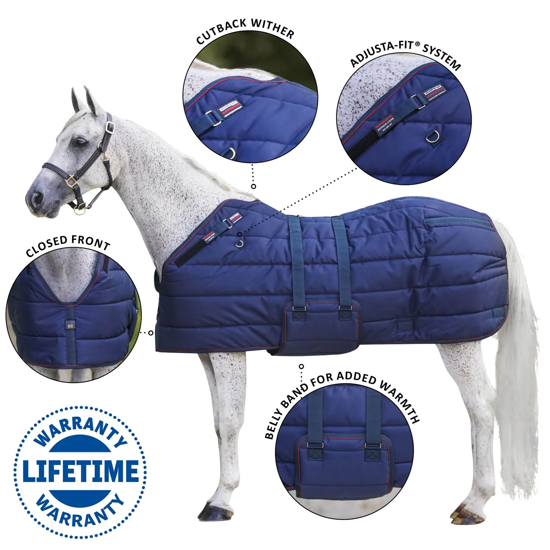 Adjusta-Fit SuperQuilt Cutback Bellyband Horse Stable Blanket - Extra Heavyweight 1 Adjusta-Fit SuperQuilt Cutback Bellyband Horse Stable Blanket - Extra Heavyweight