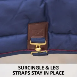 Adjusta-Fit SuperQuilt Cutback Leg Strap Horse Stable Blanket - Extra Heavyweight -Schneiders Shop 14009 feature f overlay