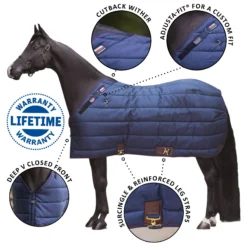Adjusta-Fit SuperQuilt Cutback Leg Strap Horse Stable Blanket - Extra Heavyweight