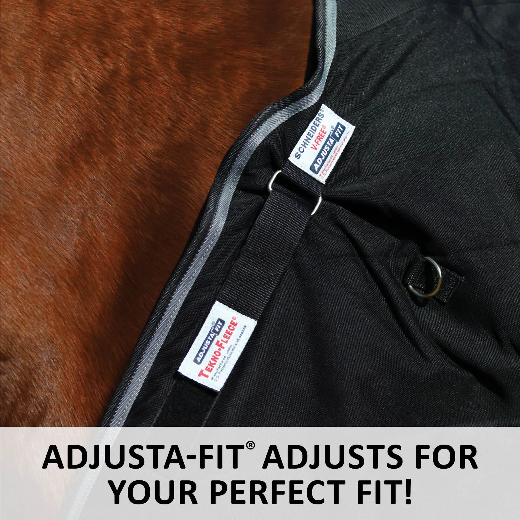 Adjusta-Fit Tekno-Fleece V-Free Leg Strap Horse Stable Blanket - Lightweight 4 Adjusta-Fit Tekno-Fleece V-Free Leg Strap Horse Stable Blanket - Lightweight - Image 4