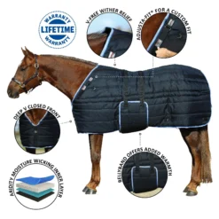 Adjusta-Fit Tekno-Quilt V-Free Bellyband Horse Stable Blanket - Heavyweight