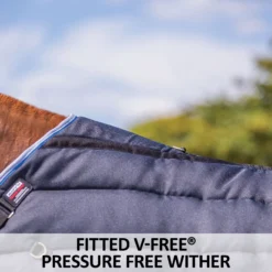 Adjusta-Fit Tekno-Quilt V-Free Leg Strap Horse Stable Blanket - Heavyweight -Schneiders Shop 35318 feature b overlay