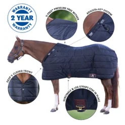 Adjusta-Fit Dura-Nylon V-Free Westcoast Leg Strap Horse Stable Blanket - Midweight
