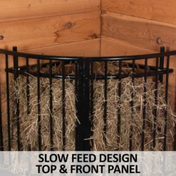 Easy-Up® Slow Feed Corner Floor Hay Rack 12 Easy-Up® Slow Feed Corner Floor Hay Rack -Schneiders Shop 42409 feature b overlay