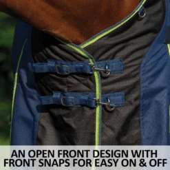 StormShield® Contour Collar No Chew Surcingle 220g Medium Weight Turnout Blanket -Schneiders Shop 42843 feature g overlay