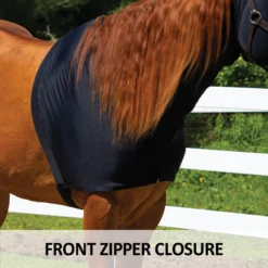 UltraFlex Forelock And Mane Saver Full Zipper Horse Slicker Hood -Schneiders Shop 42963 feature e overlay