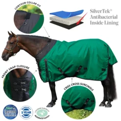 StormShield® Contour Collar SilverTek™ Surcingle 220g Medium Weight Turnout Blanket